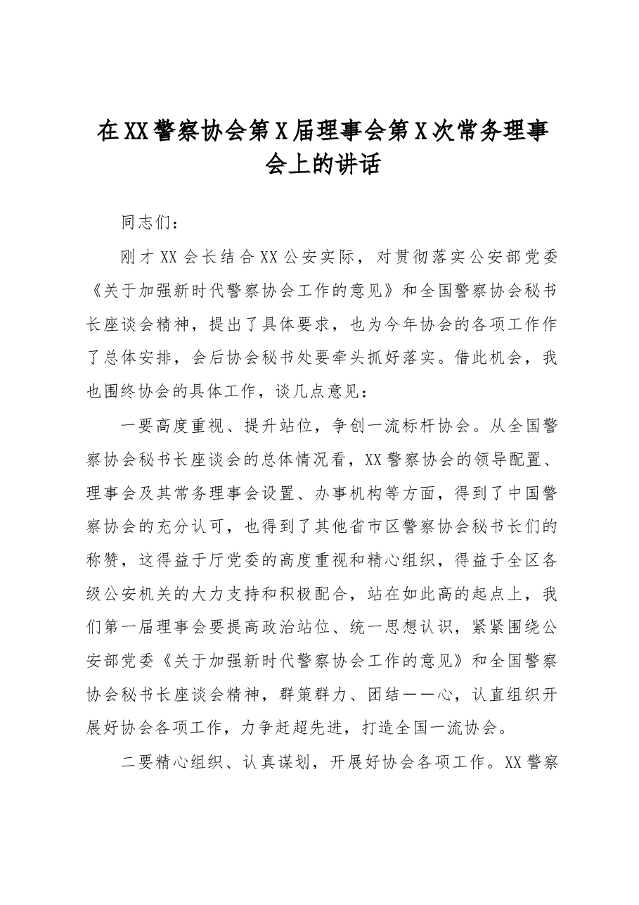 在警察协会常务理事会上的讲话.docx，第1页预览