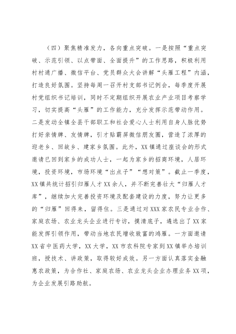 2023年第一季度“四雁工程”工作总结(镇乡).docx,第3页预览