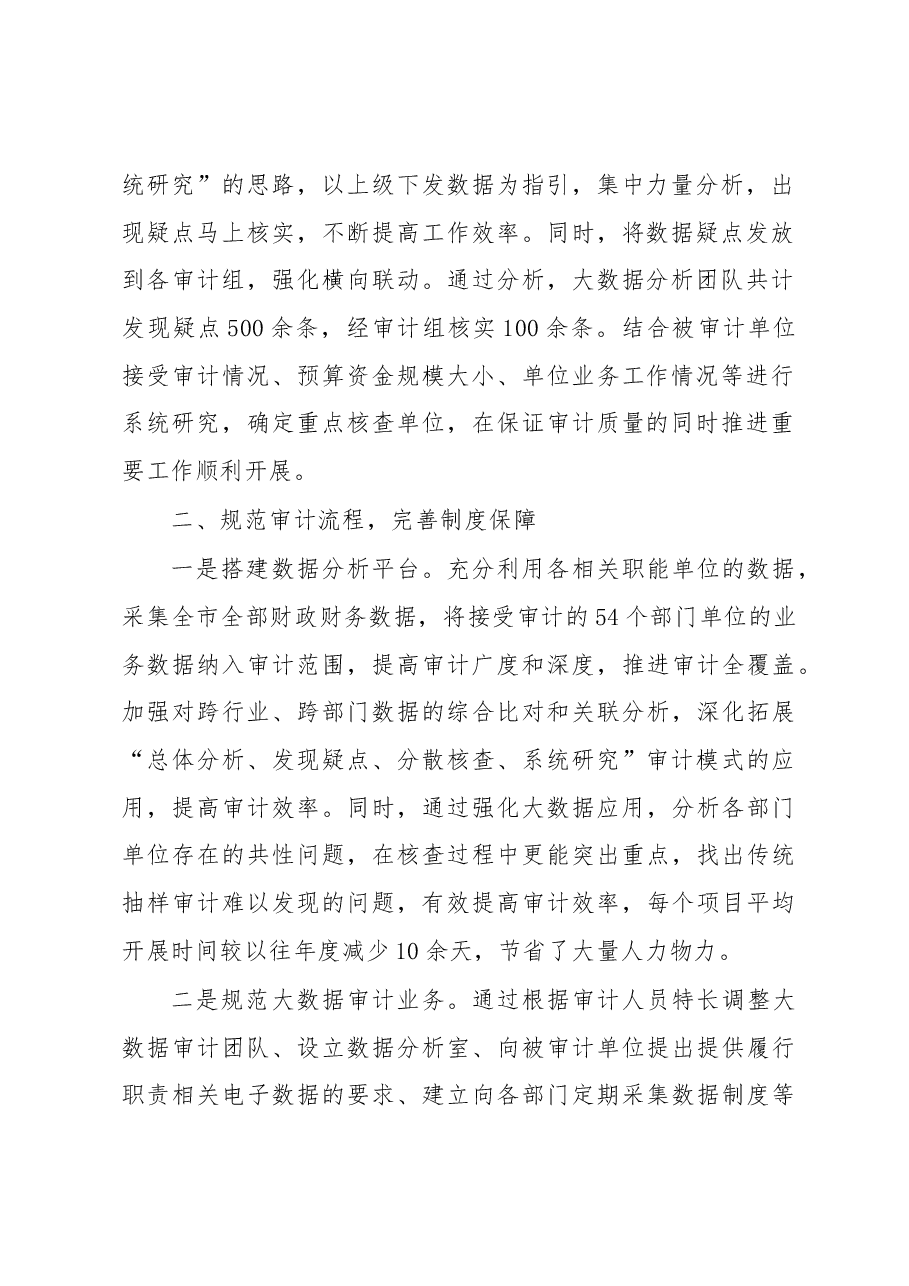 市审计局大数据工作创新经验交流材料.docx，第2页预览