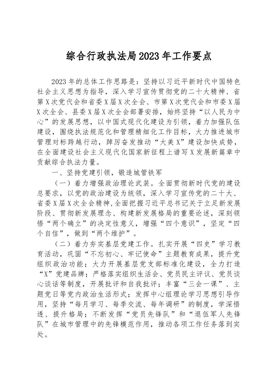 综合行政执法局2023年工作要点.docx,第1页预览