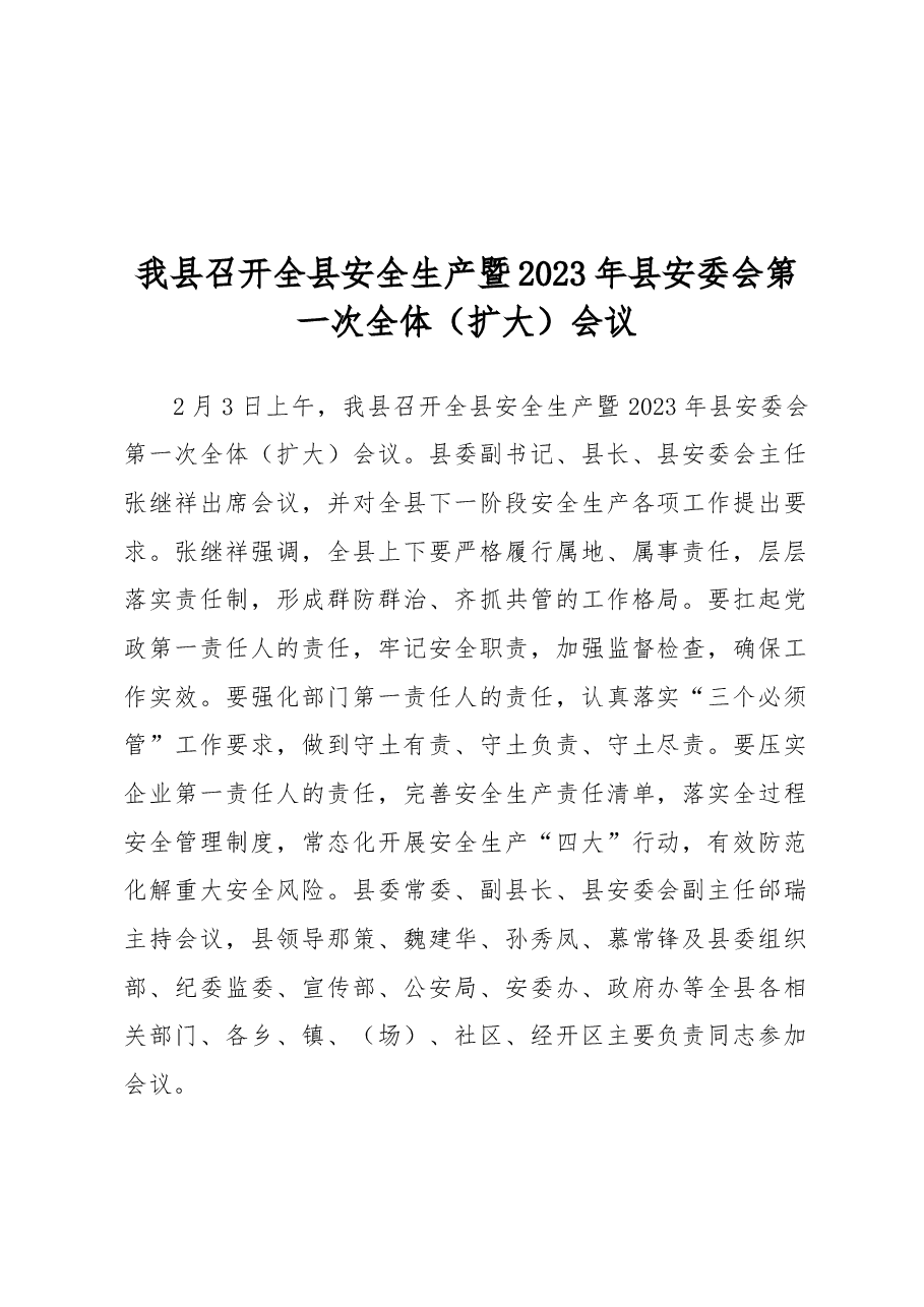 (11篇)2023年安委会会议新闻稿汇编.docx,第2页预览