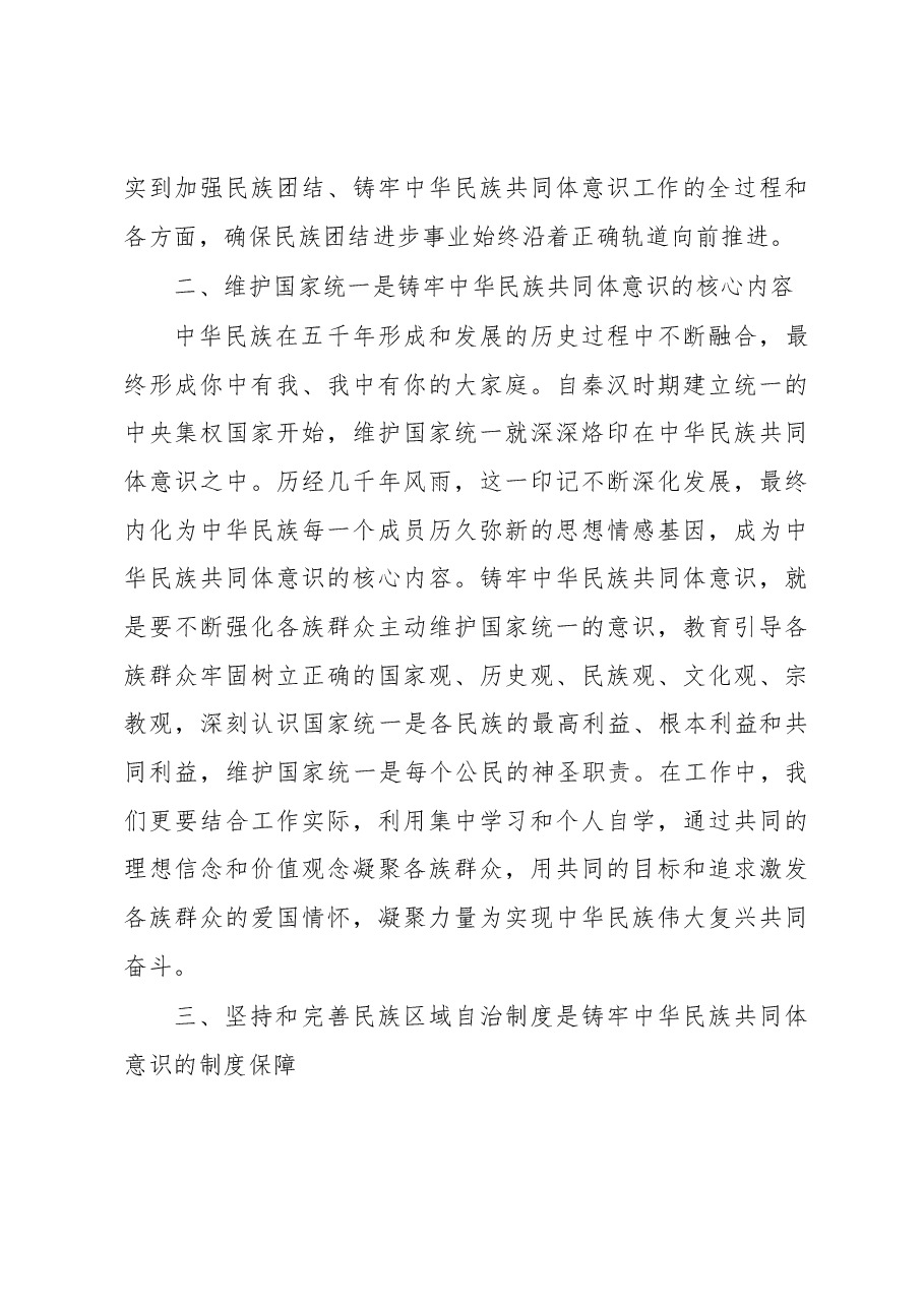铸牢中华民族共同体意识研讨发言.docx,第3页预览