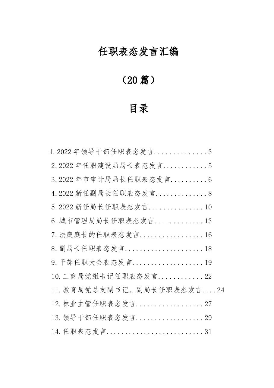 (20篇)任职表态发言汇编.docx,第1页预览