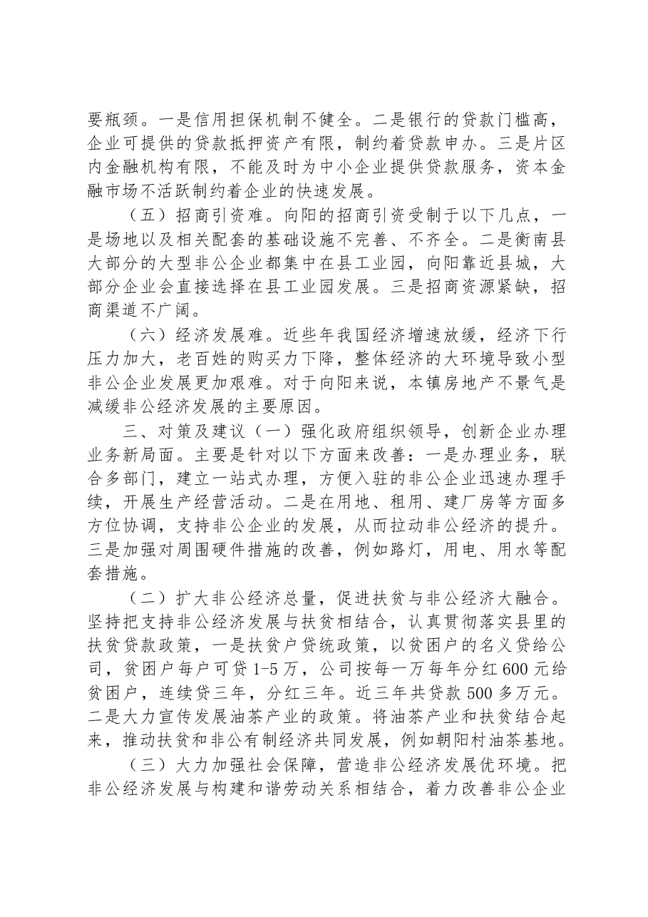 向阳片区非公经济发展状况调研报告.docx，第3页预览