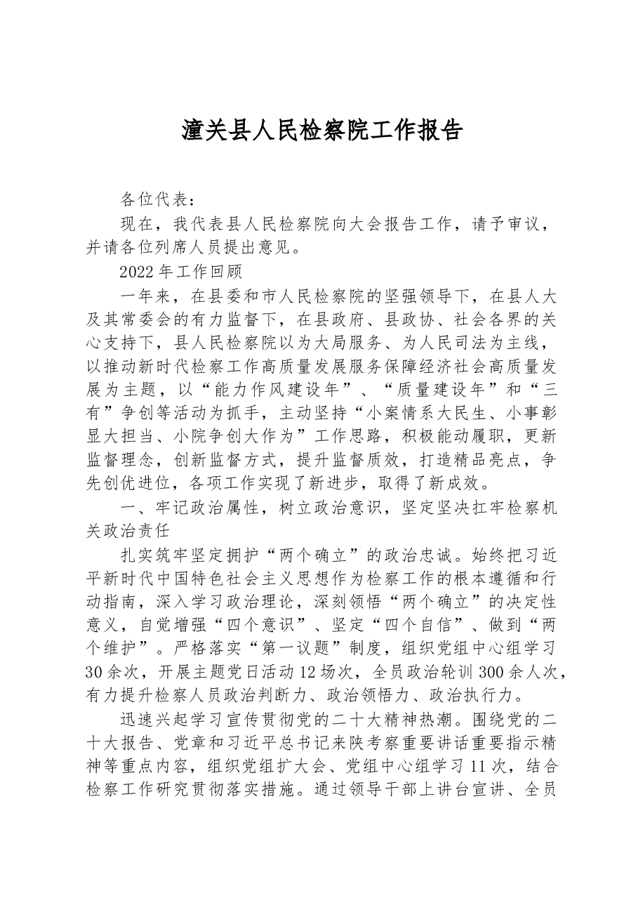 潼关县人民检察院工作报告.docx,第1页预览