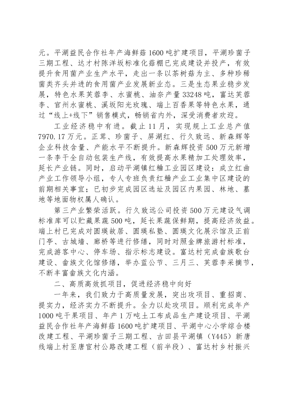 平湖镇2023年政府工作报告.docx，第2页预览