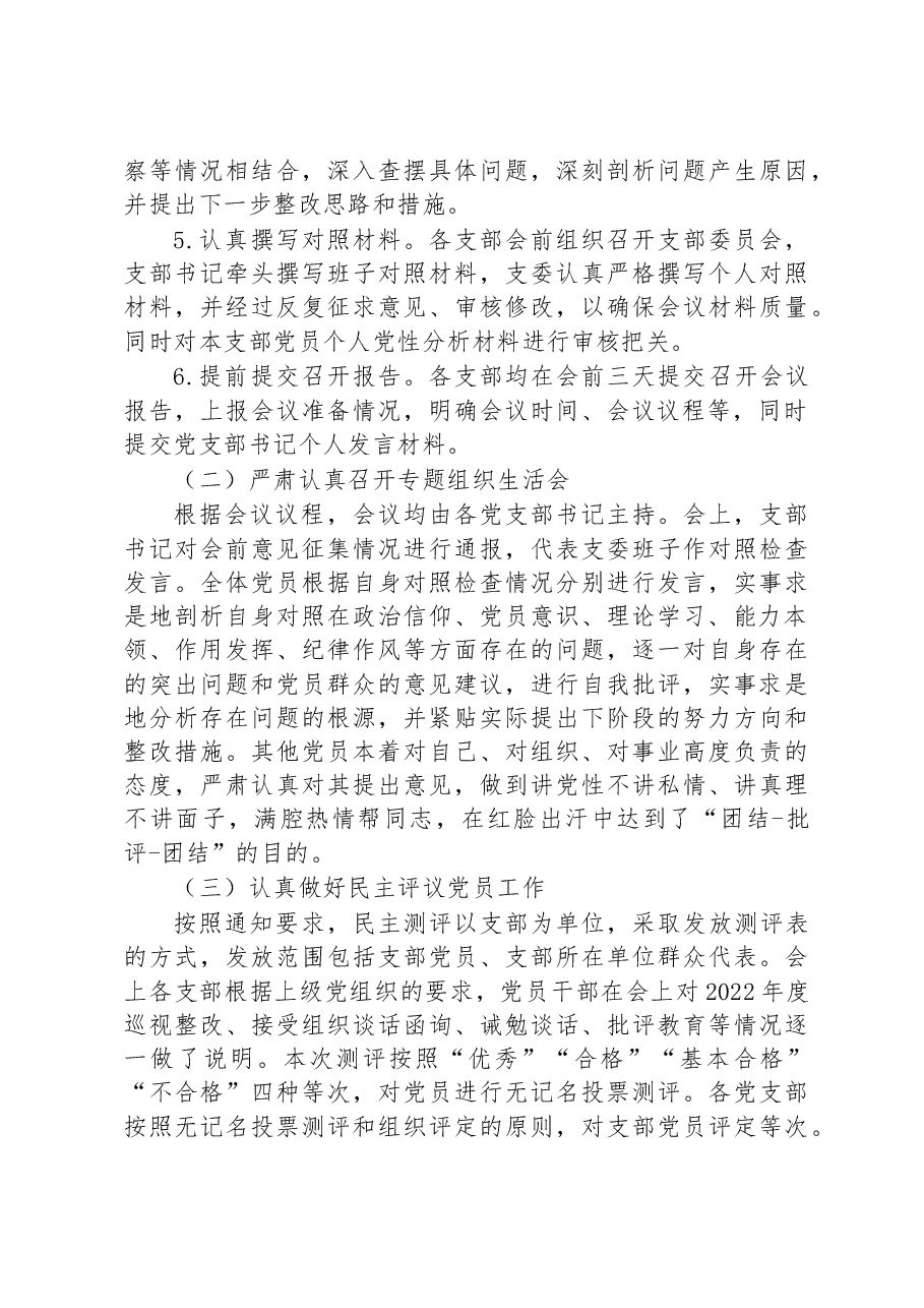 上年度基层党组织组织生活会和开展民主评议党员召开情况的报告.docx,第3页预览