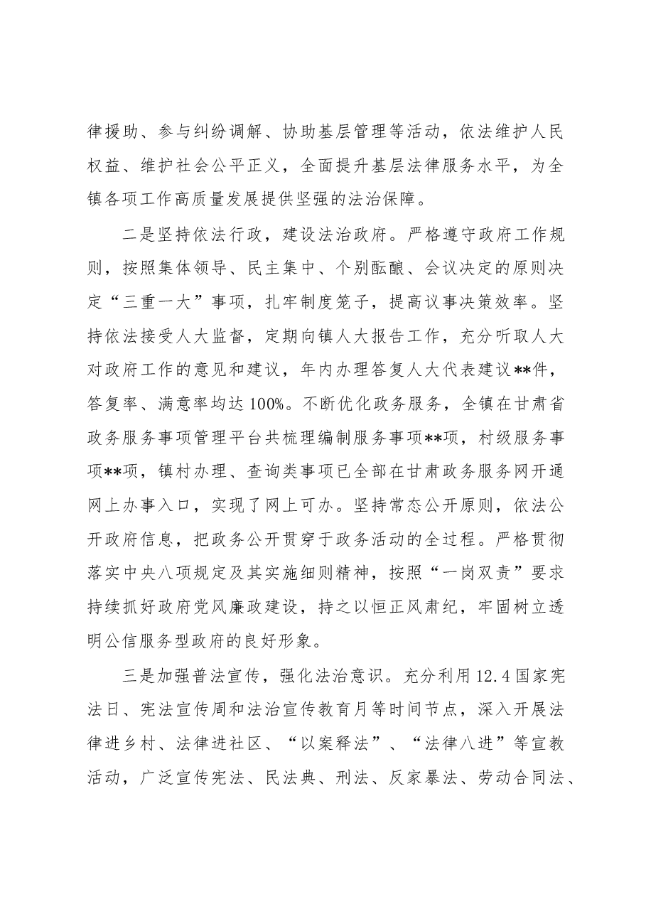 镇党委书记2022年度述法报告.docx,第2页预览