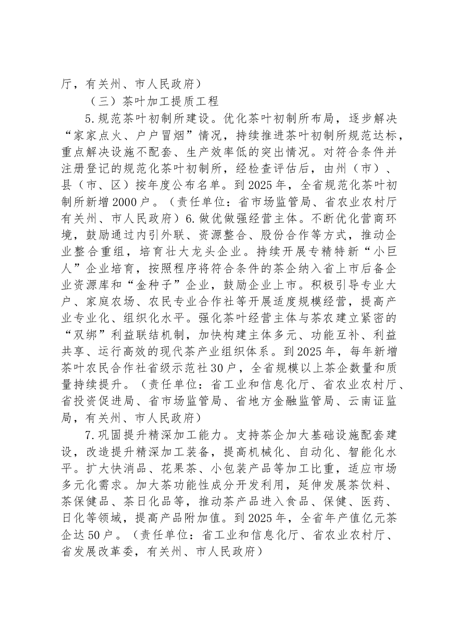 云南省茶叶产业高质量发展三年行动工作方案(2023—2025年).docx,第4页预览