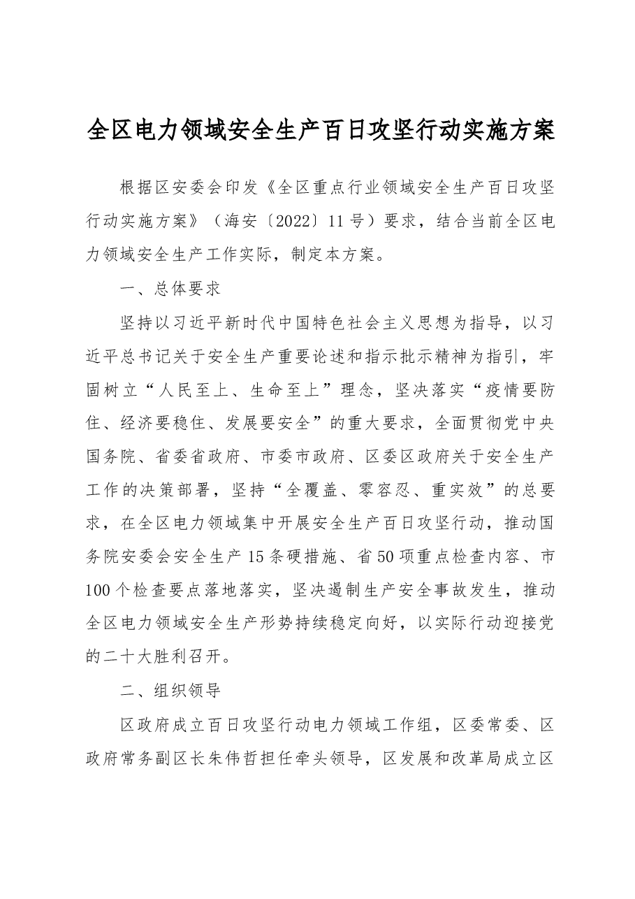 全区电力领域安全生产百日攻坚行动实施方案.docx,第1页预览