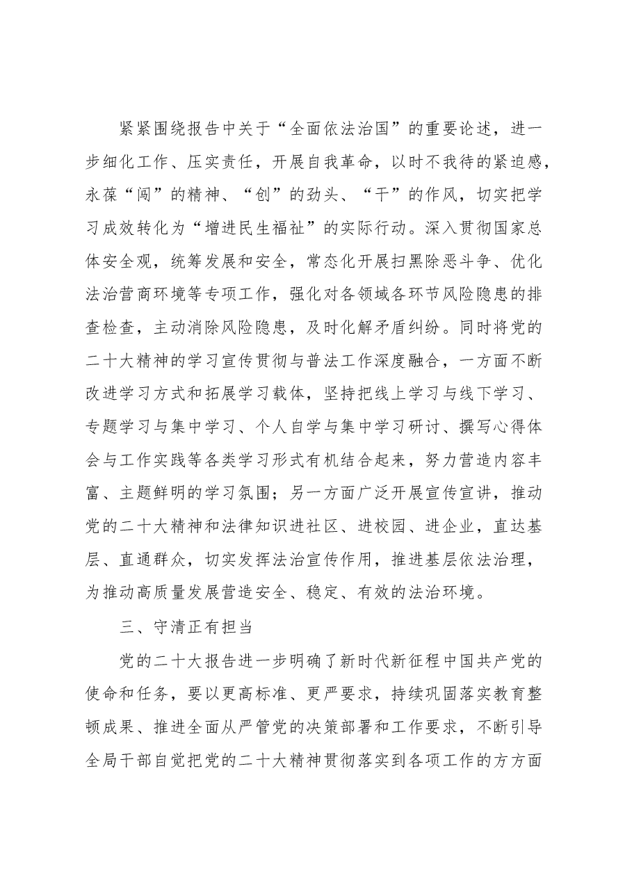 二十大精神法治方面学习研讨交流发言.docx,第3页预览