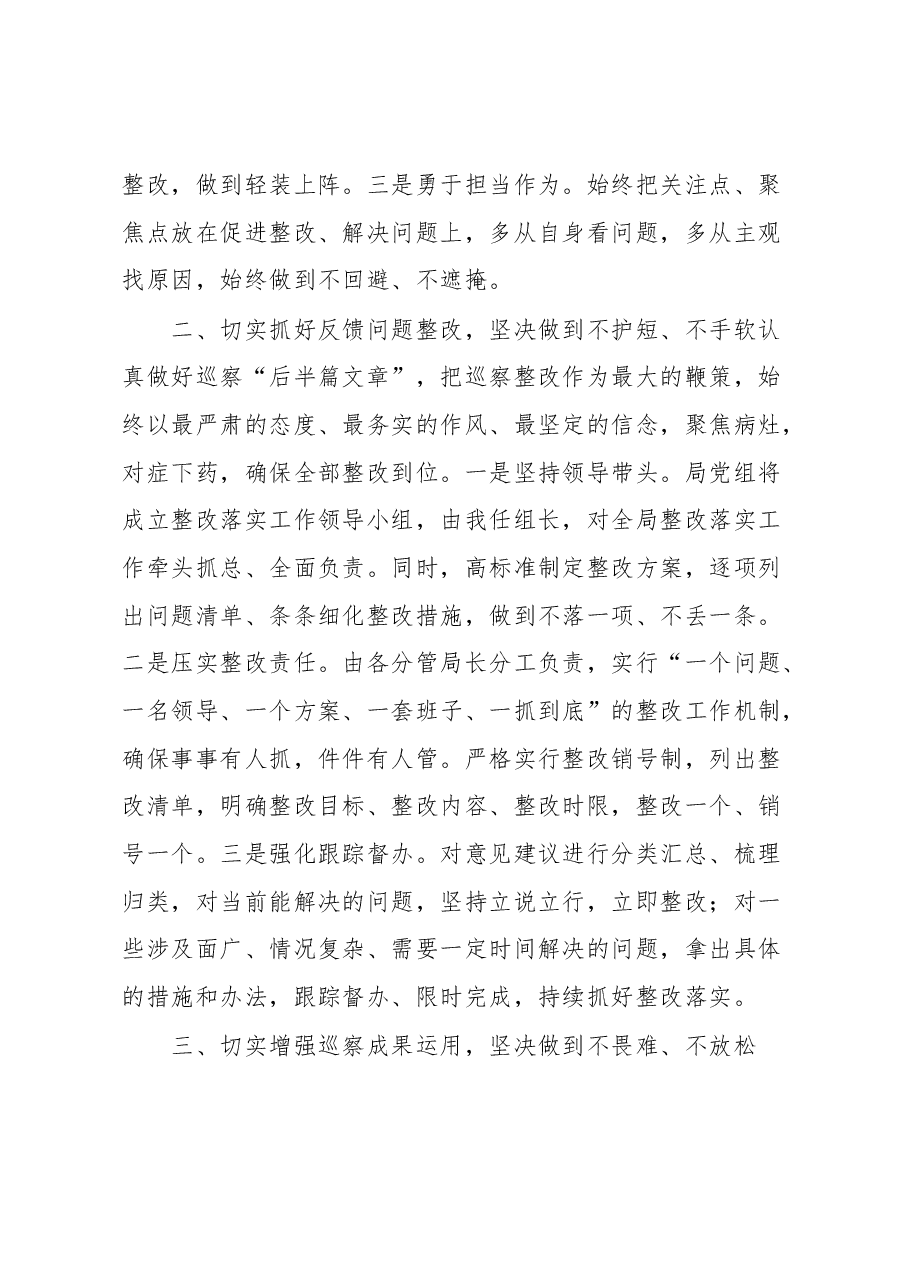 在市委巡察组巡察意见专题反馈会上的表态发言.docx,第3页预览