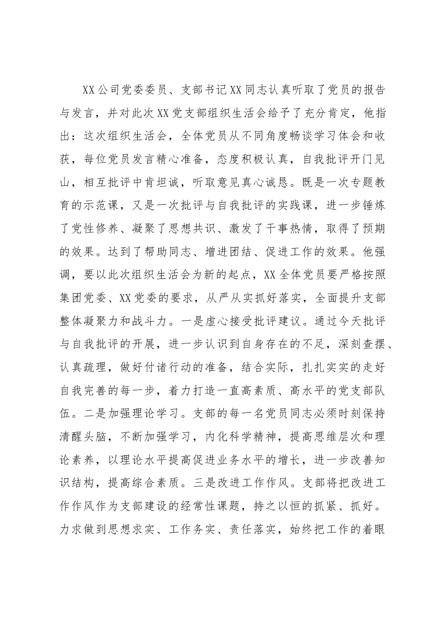 Xx党支部组织生活会召开情况报告.docx，第4页预览