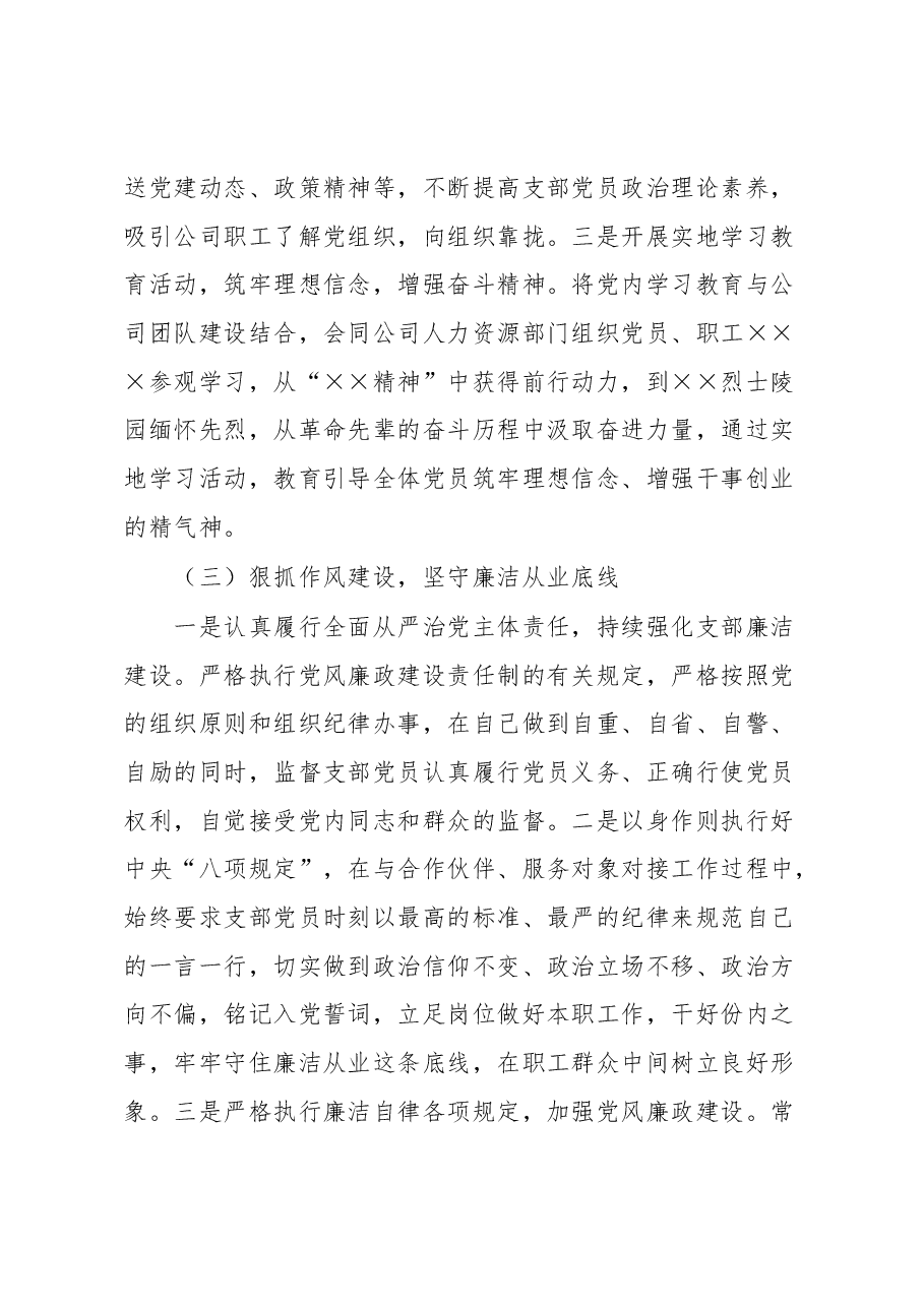 2022年度非公党支部书记抓党建工作述职报告.docx,第3页预览