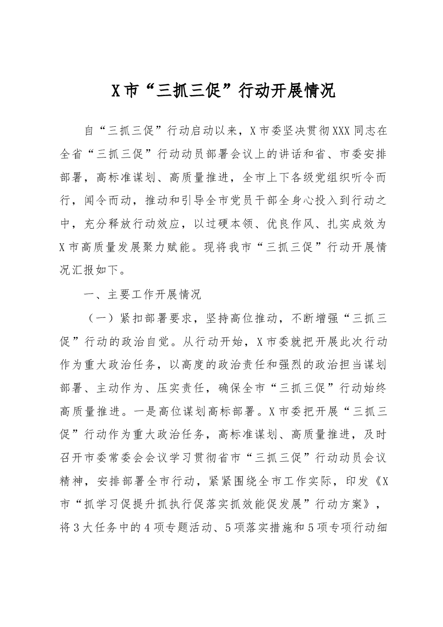 X市“三抓三促”行动开展情况.docx,第1页预览