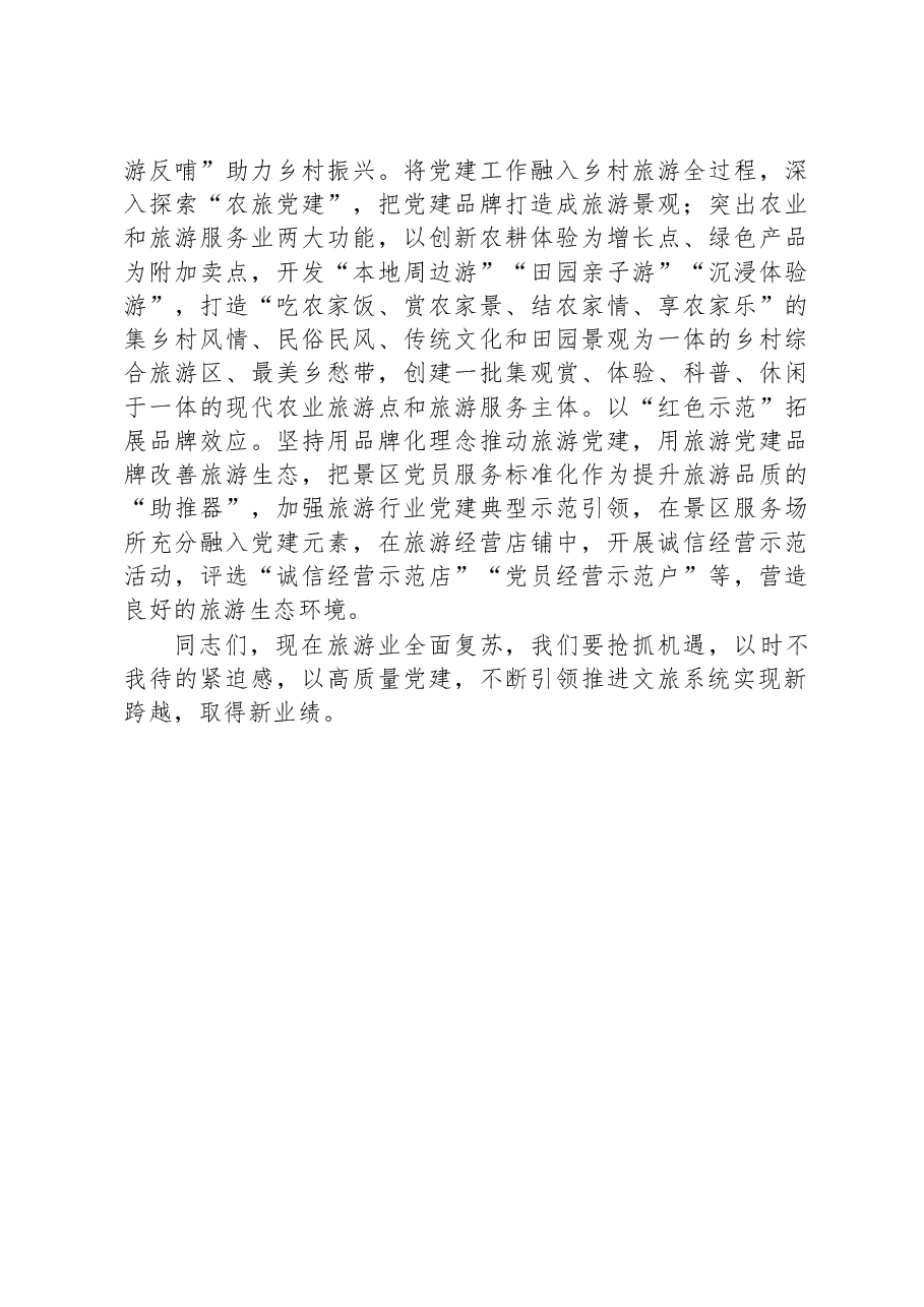 在文化旅游系统党建工作座谈会上的讲话.docx,第3页预览