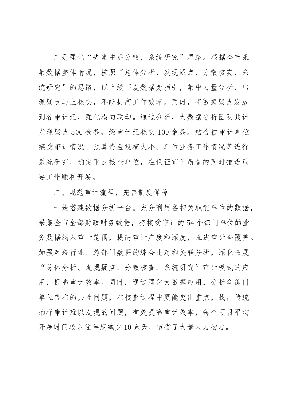 市审计局大数据工作创新交流材料.docx,第2页预览