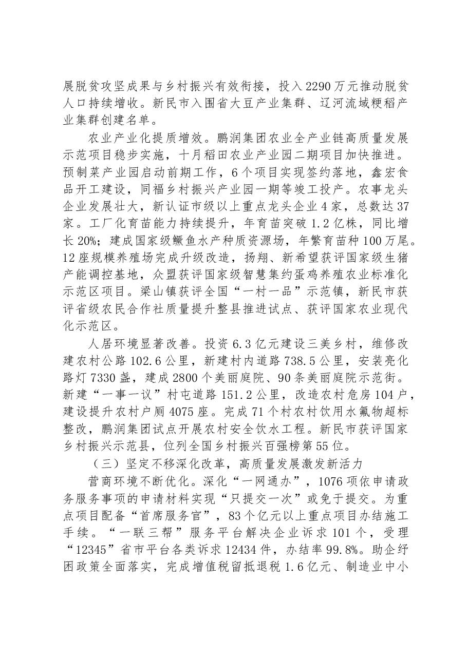 新民市2023年政府工作报告.docx,第3页预览
