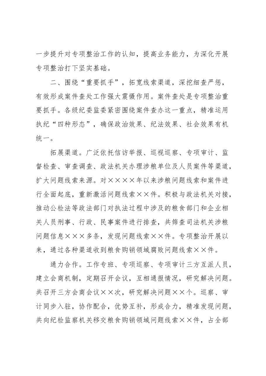 粮食购销领域腐败问题专项整治工作经验材料.docx，第3页预览