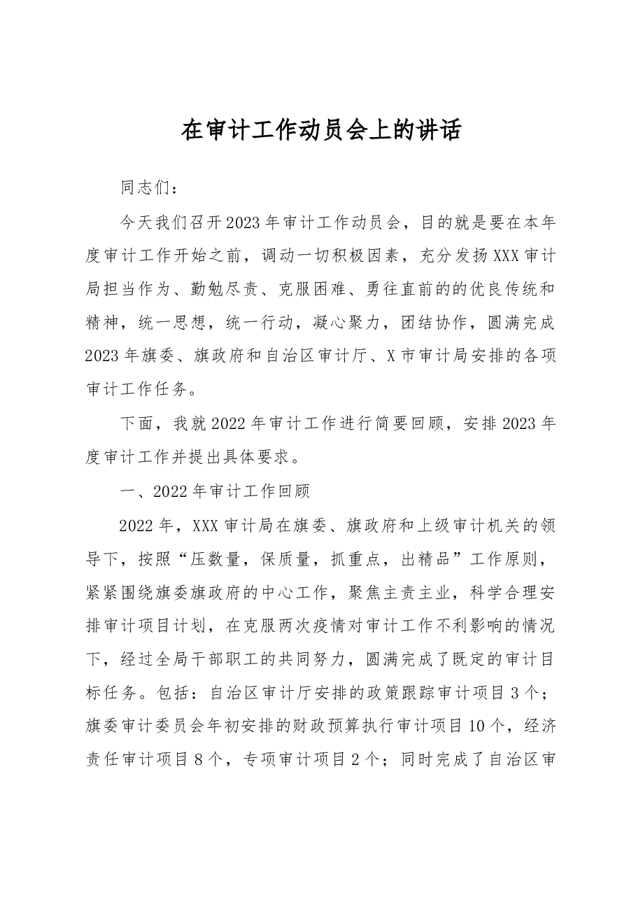 在审计工作动员会上的讲话.docx,第1页预览