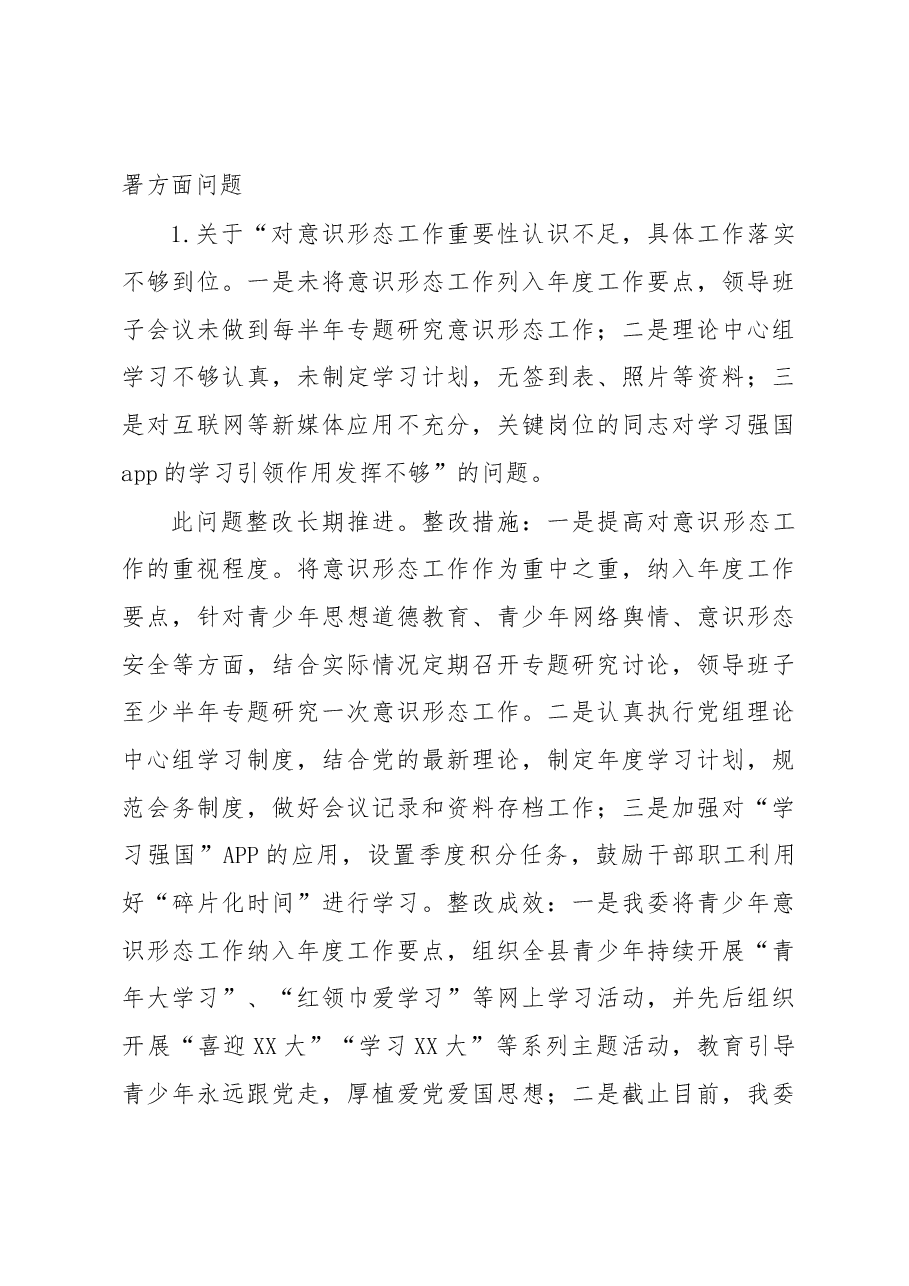 共青团XX县委关于巡察整改进展情况的报告.docx,第3页预览