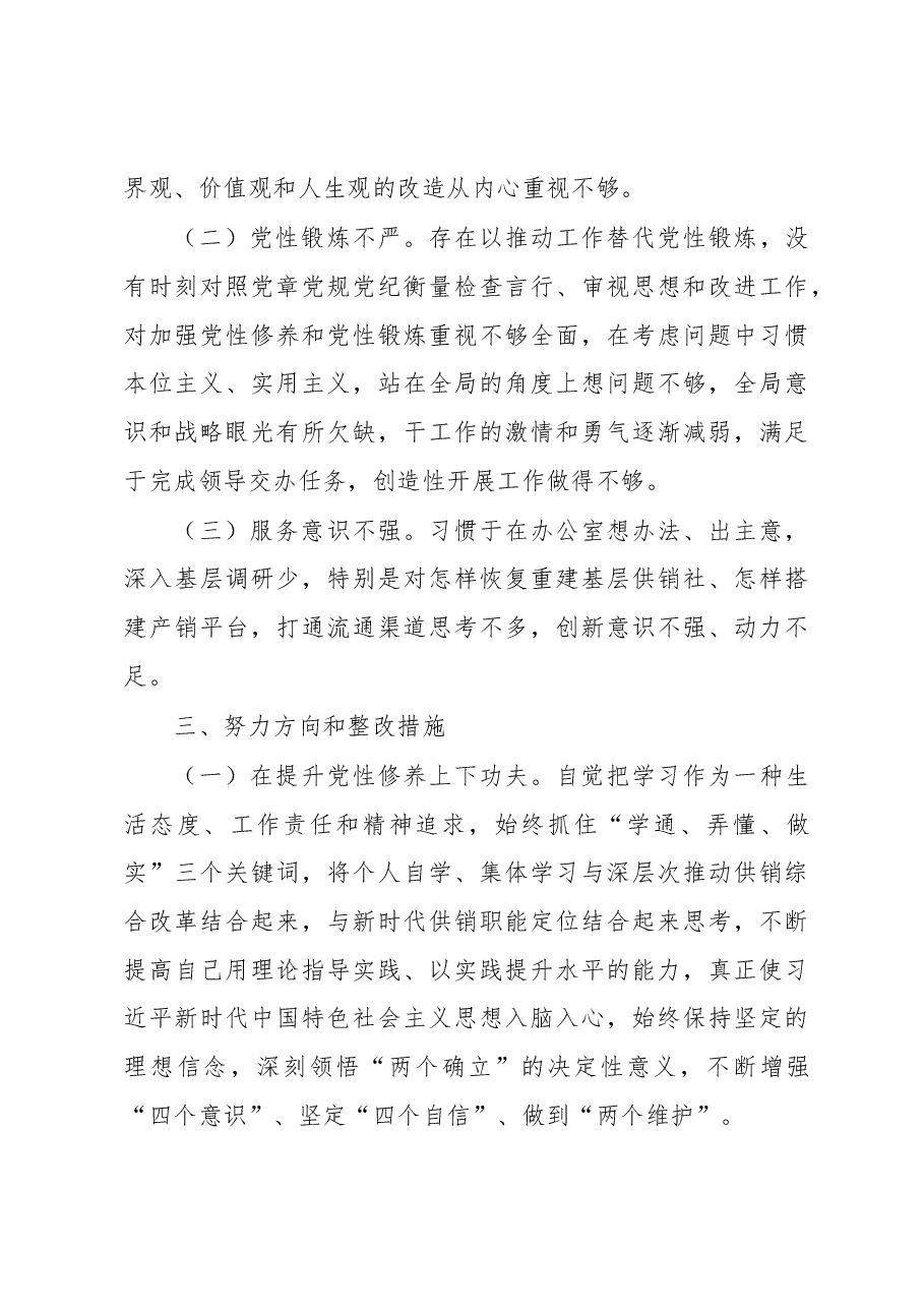 公司党支部书记2022年度组织生活会个人对照检查.docx，第4页预览