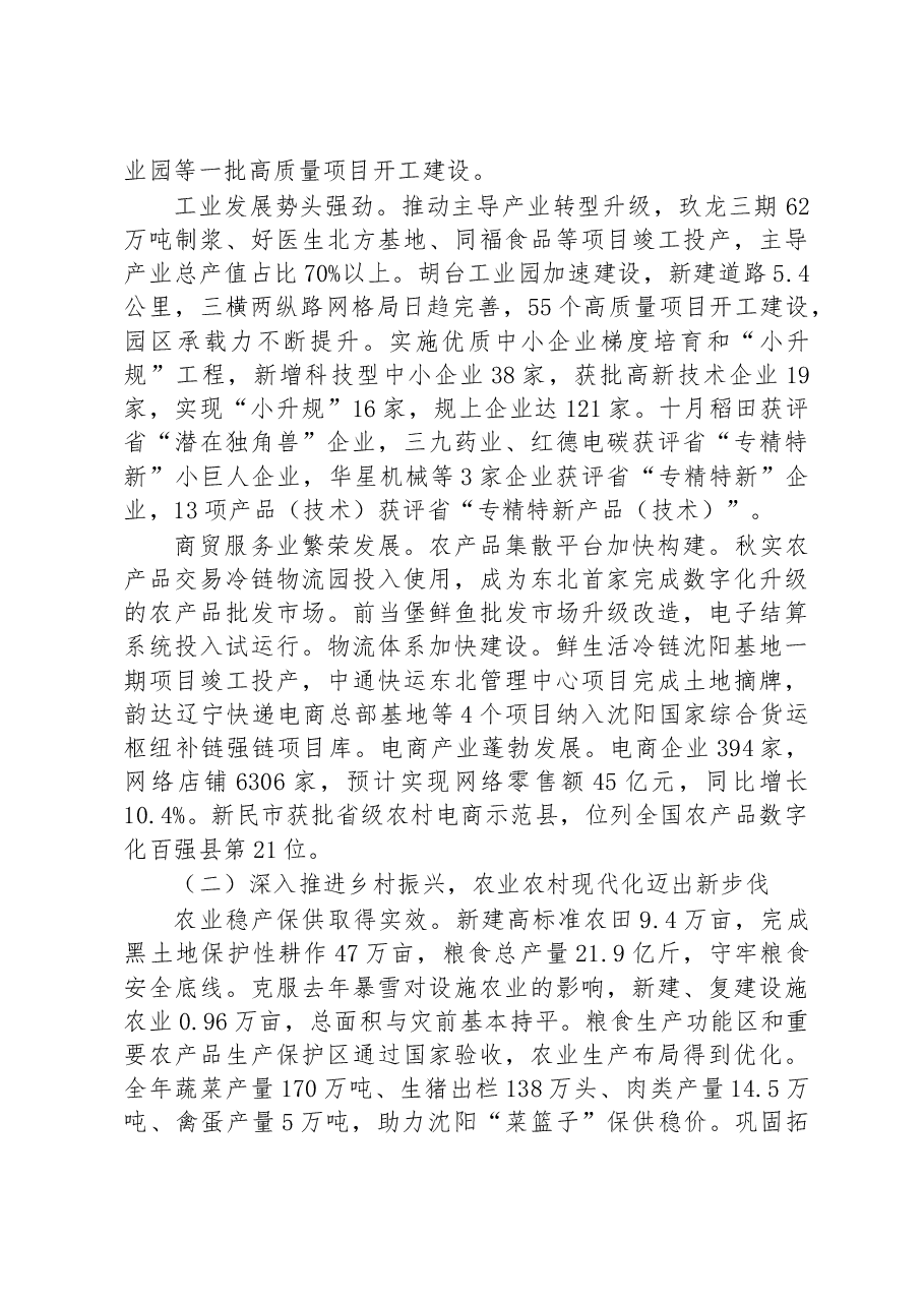 新民市2023年政府工作报告.docx,第2页预览