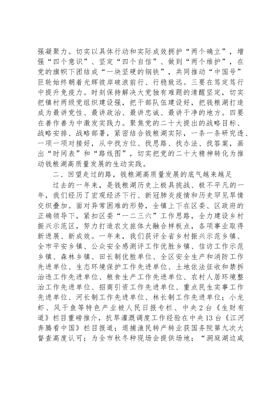 镇2023年镇村负责干部会议暨高质量发展推进大会上的讲话.docx,第2页预览