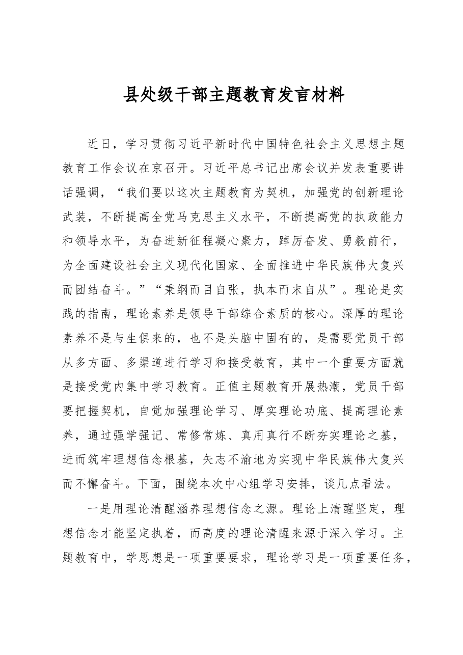 县处级干部主题教育发言材料.docx,第1页预览