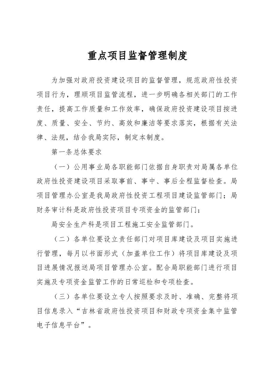 重点项目监督管理制度.docx，第1页预览