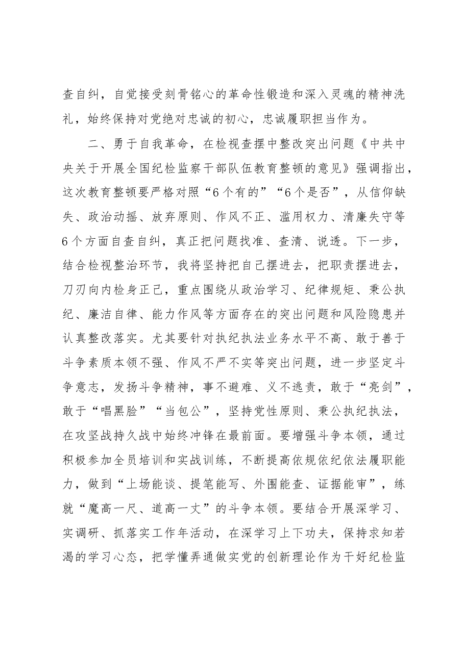 年轻纪检干部在纪检监察干部队伍教育整顿学习交流会上的研讨发言材料.docx,第3页预览