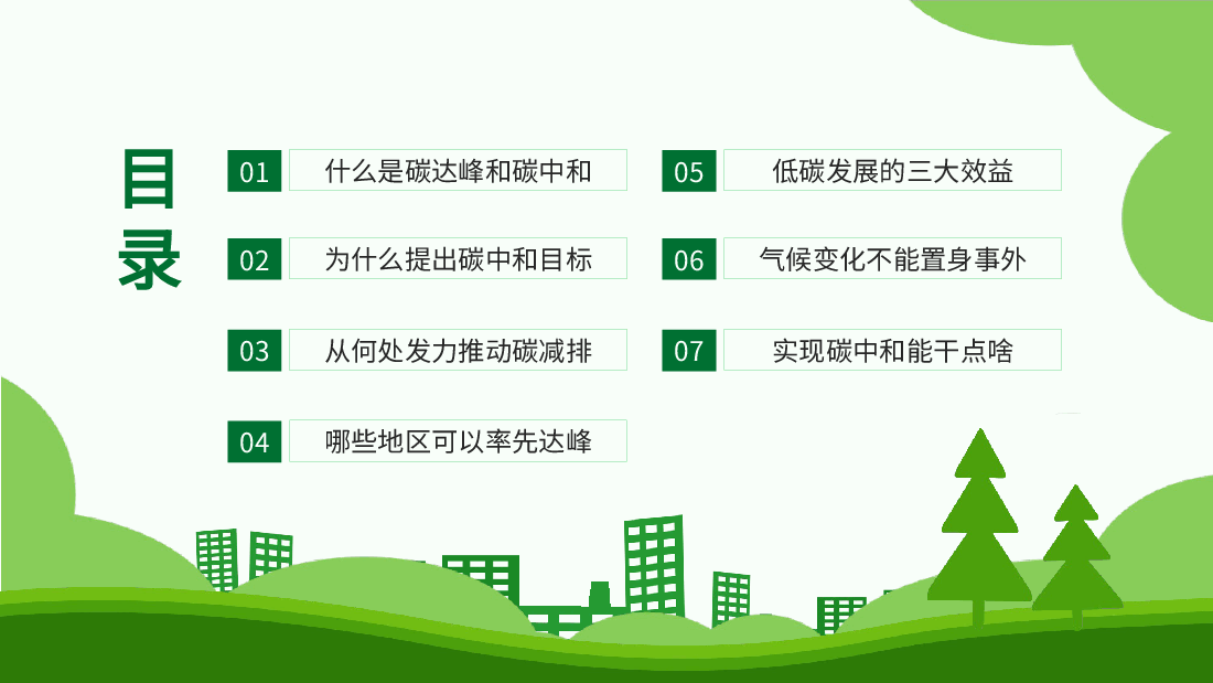 清新绿色碳达峰和碳中和推进生态文明建设PPT.pptx,第3页预览