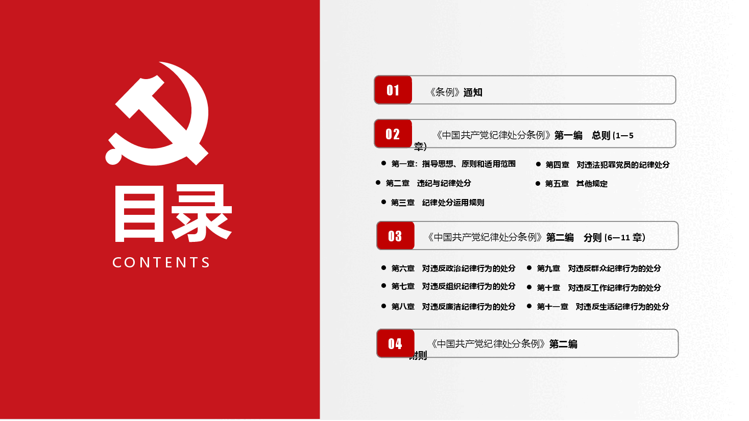 经典红色新修订的《中国共产党纪律处分条例》课件01.pptx，第2页预览