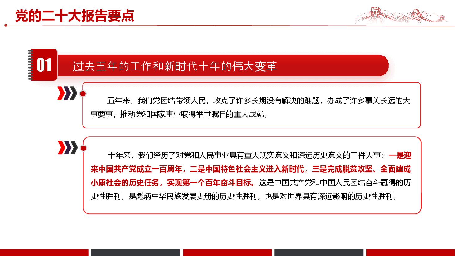 经典红色二十大报告要点学习PPT模板.pptx,第4页预览