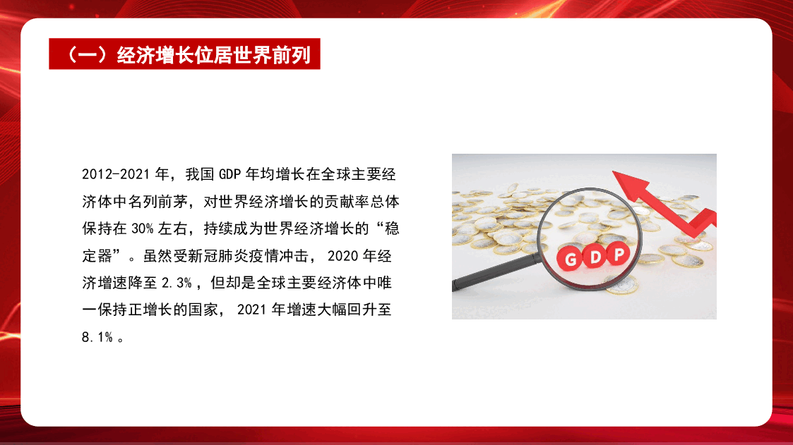 经典红色二十大主题党课讲稿:我国经济社会发展的十年历史性成就回顾(ppt).pptx,第3页预览