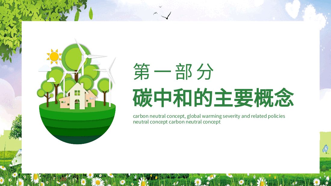清新绿色风碳中和概念全球变暖严重性及相关政策PPT.pptx,第3页预览