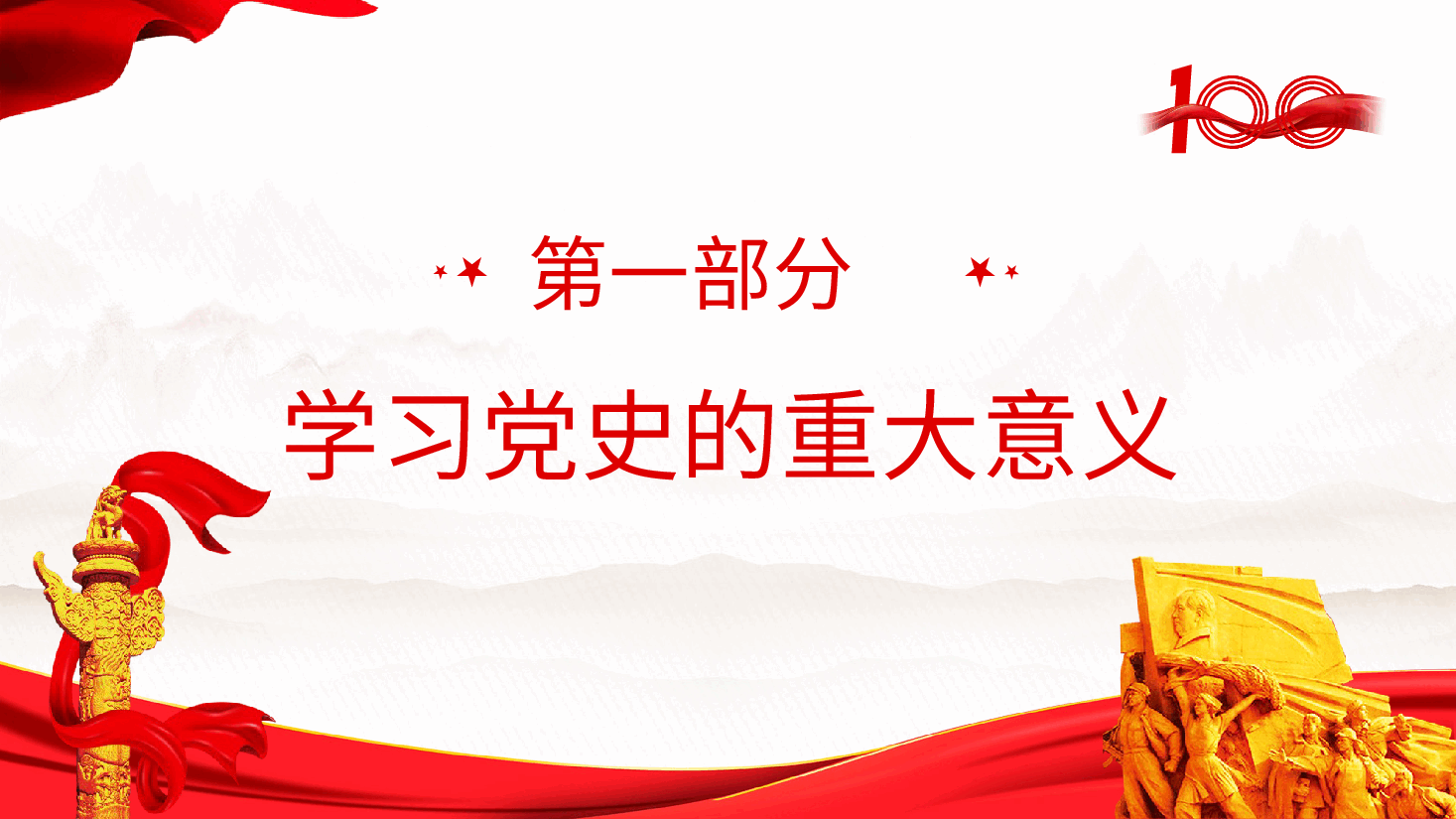 经典红色七一建党节100周年党史学习报告.pptx,第4页预览