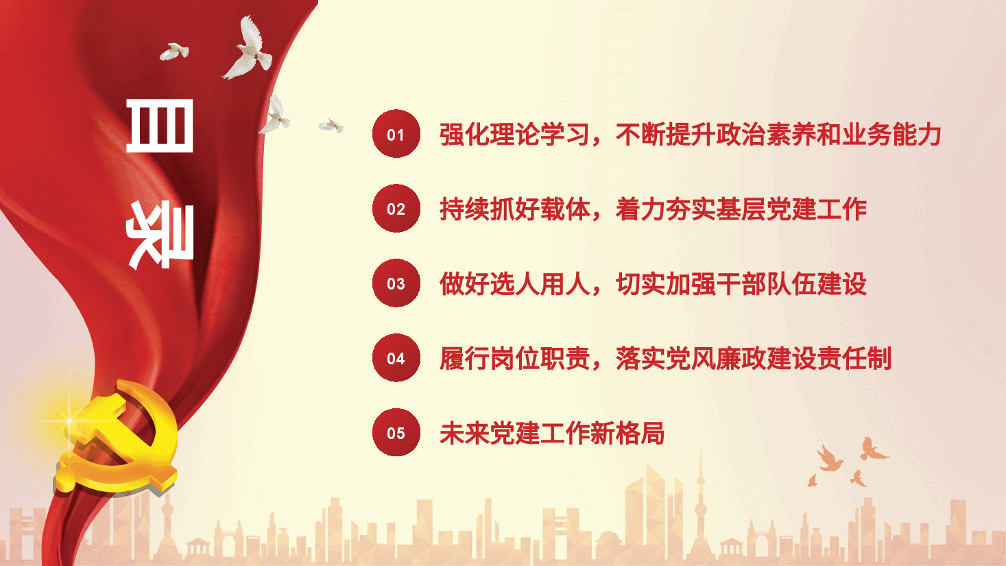 经典红色党支部书记党建工作述职报告PPT.pptx，第3页预览