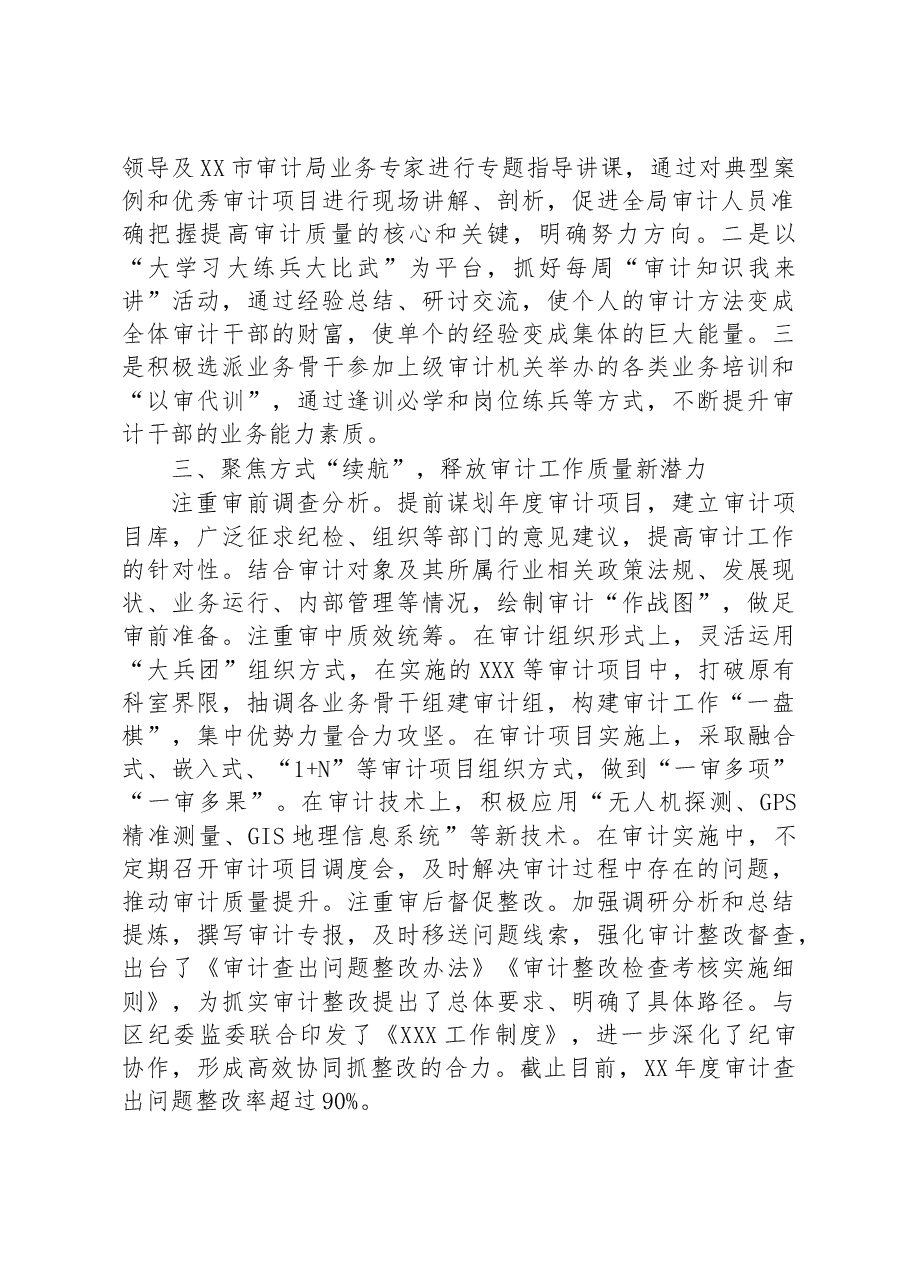 区审计质量提升交流发言材料.docx,第2页预览