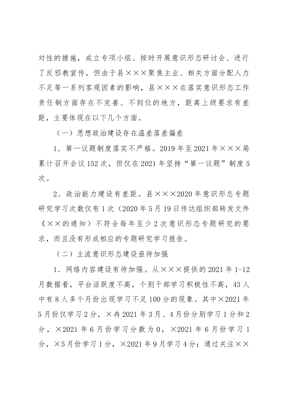 (9篇)巡察意识形态工作情况汇报.docx,第2页预览