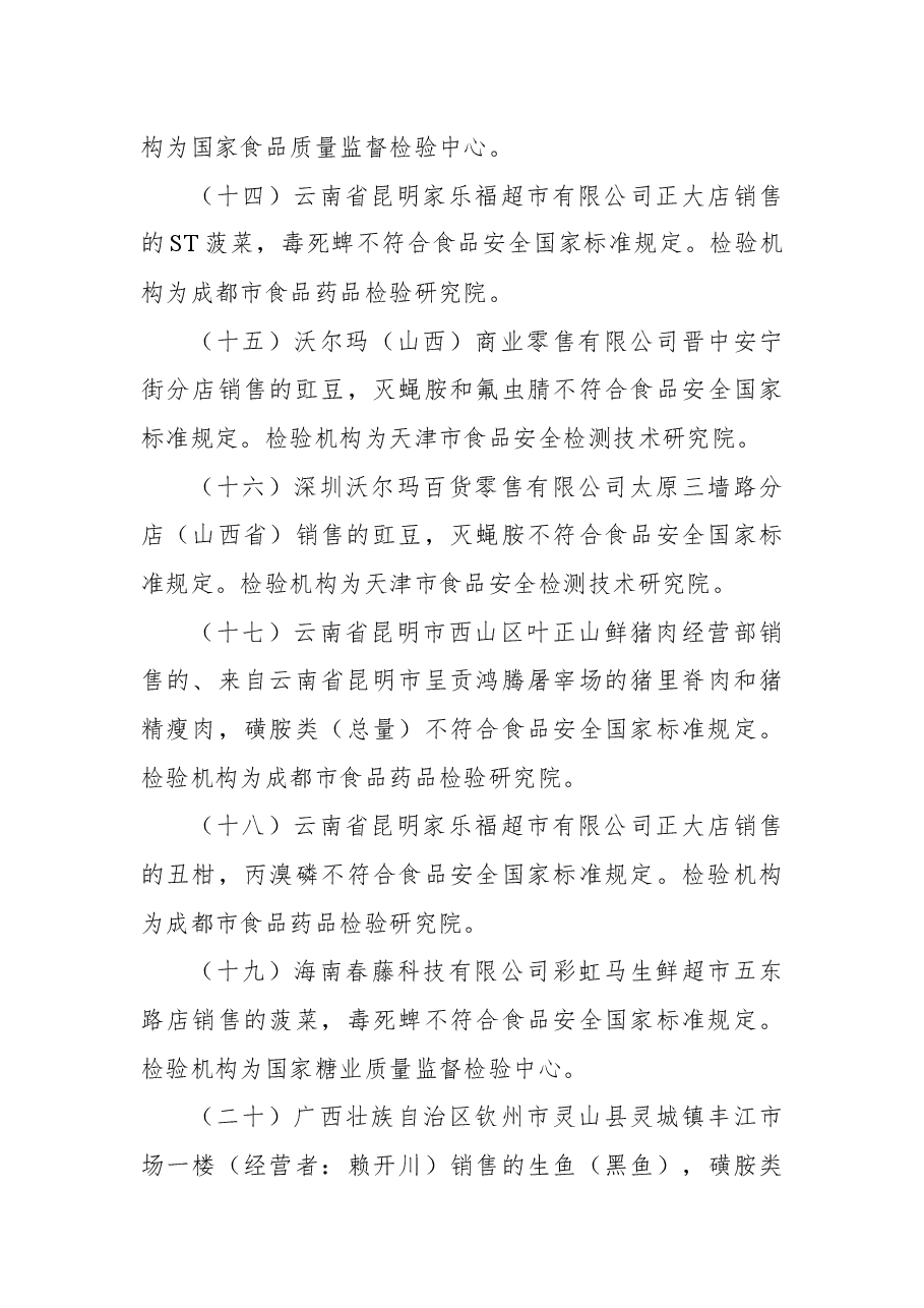 市场监管总局关于25批次食品不合格情况的通告.docx,第4页预览