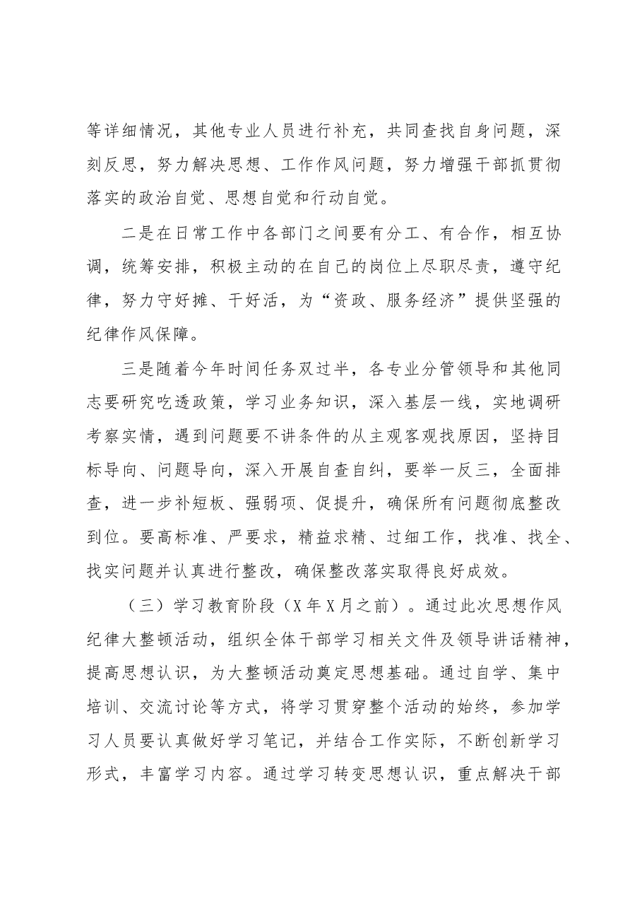 2021单位干部作风纪律整顿方案.docx,第3页预览
