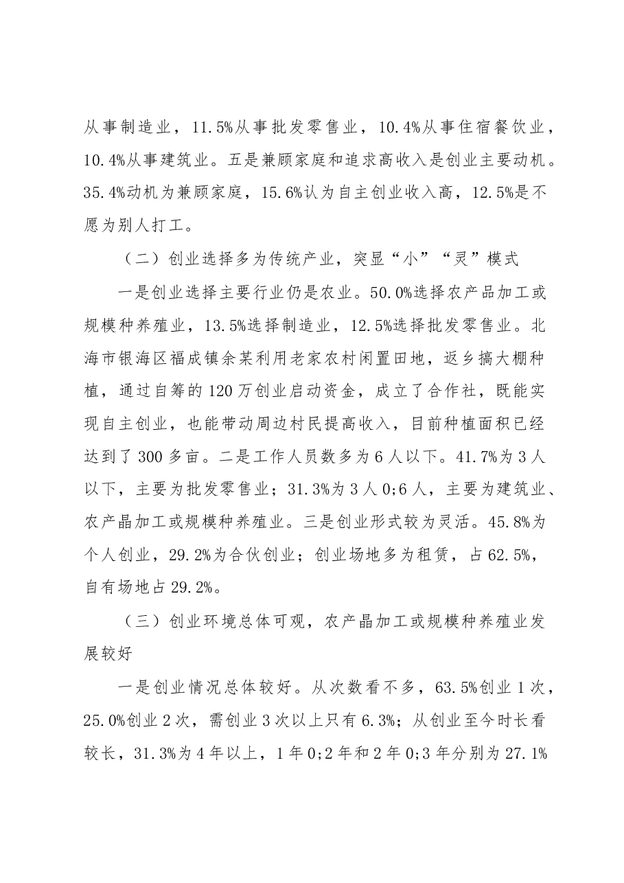 关于农民工返乡创业情况调研报告.docx,第2页预览
