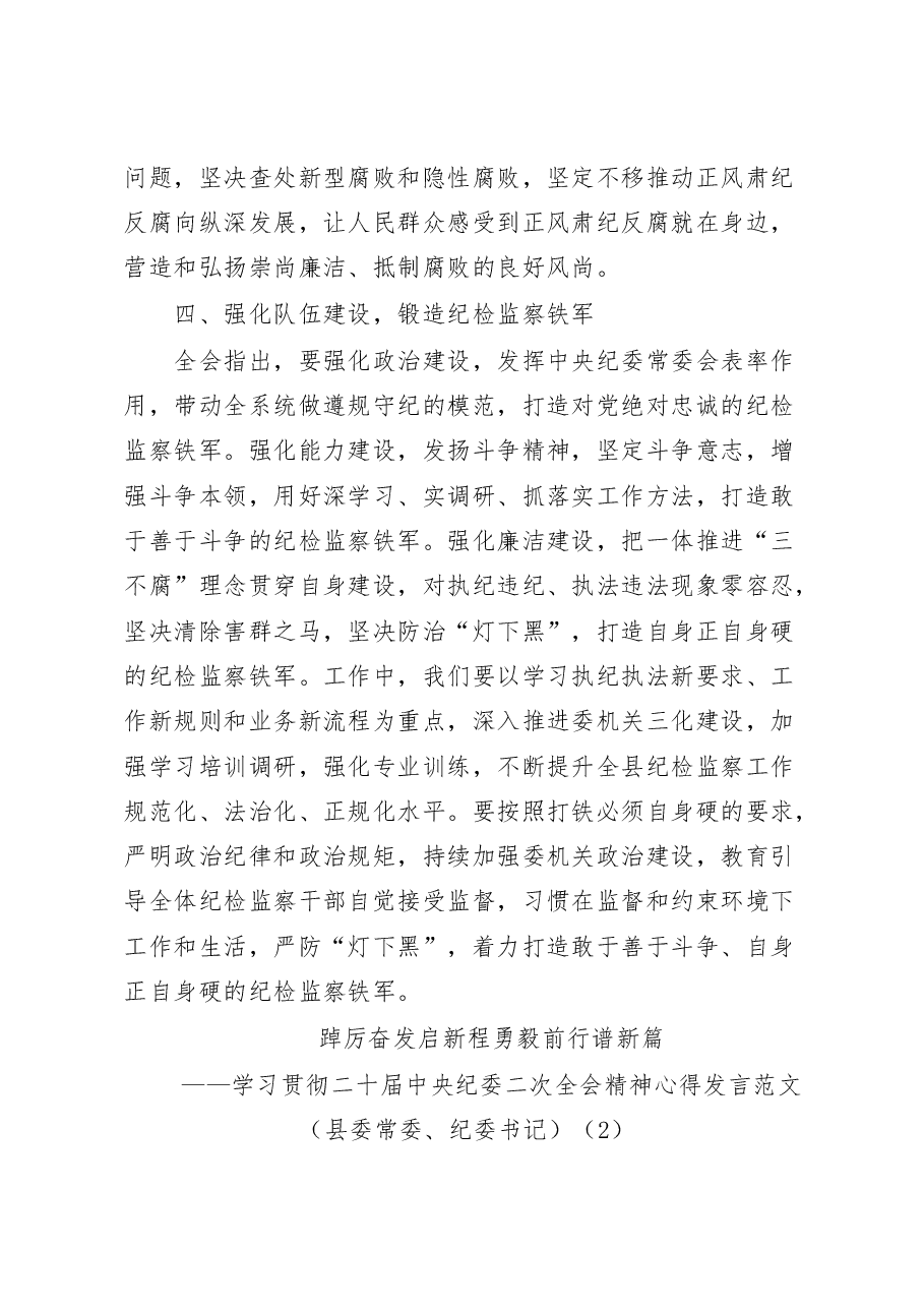 (6篇)学习贯彻二十届中纪委二次全会精神研讨发言汇编.docx,第4页预览