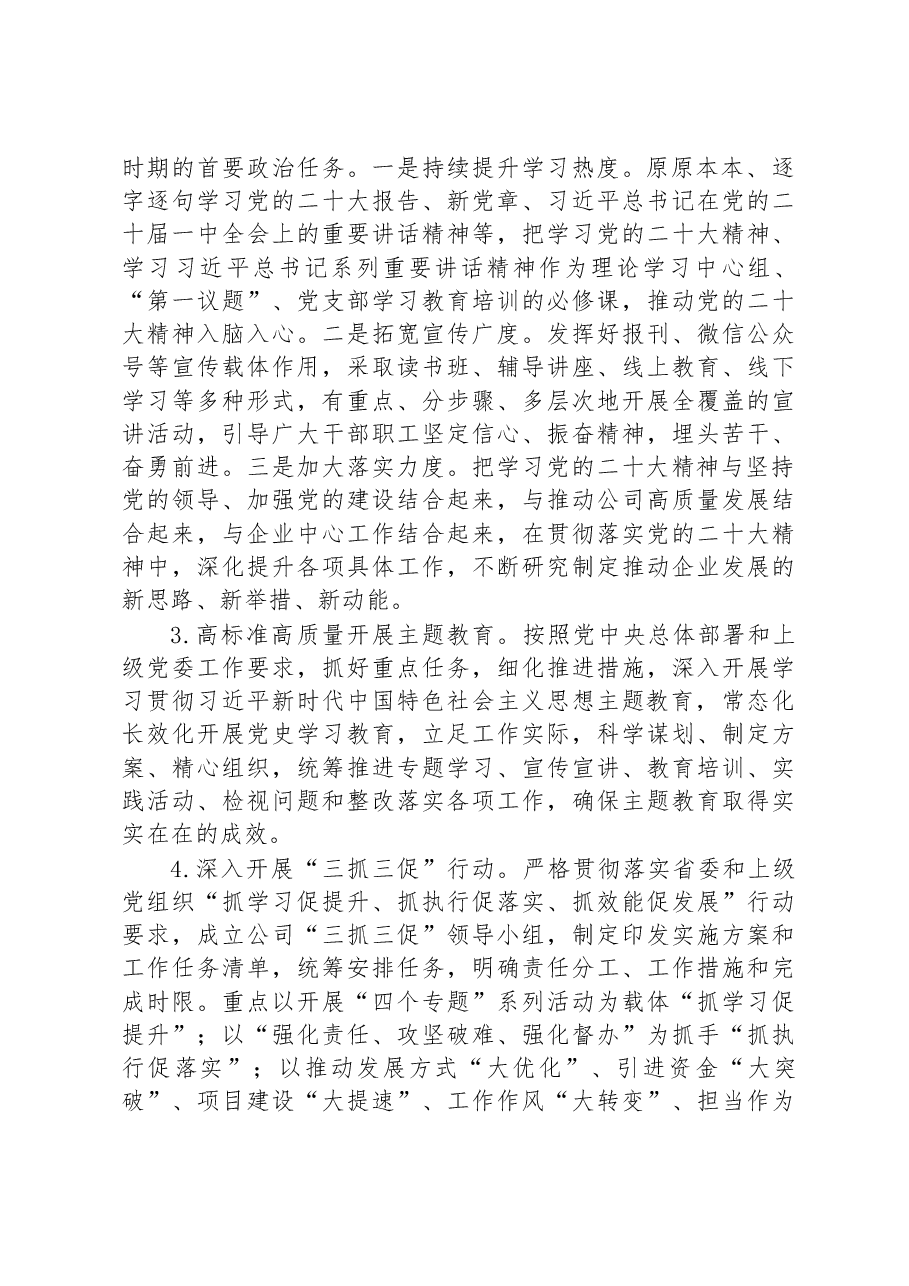 某国企公司2023年党建工作要点.docx，第2页预览