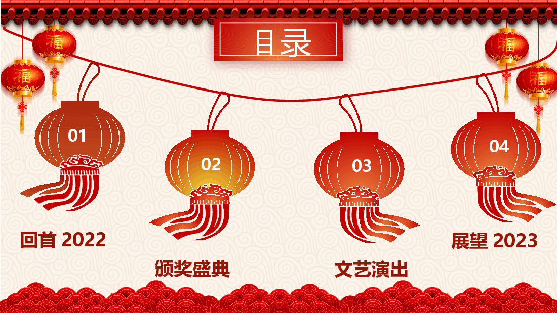 中国红剪纸喜庆工作总结暨年会颁奖模板.pptx,第2页预览