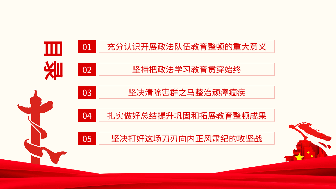 经典红色全国政法队伍教育整顿动员部署大会学习解读动态PPT.pptx,第3页预览