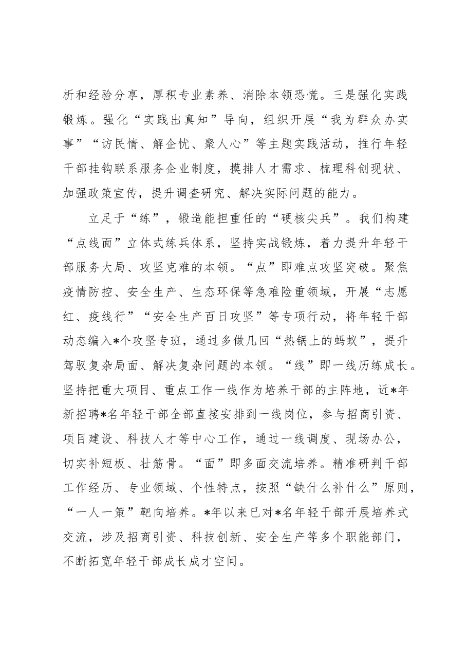 高新区组织工作会交流发言:突出综合施策锻造“高新菁锐”.docx,第2页预览
