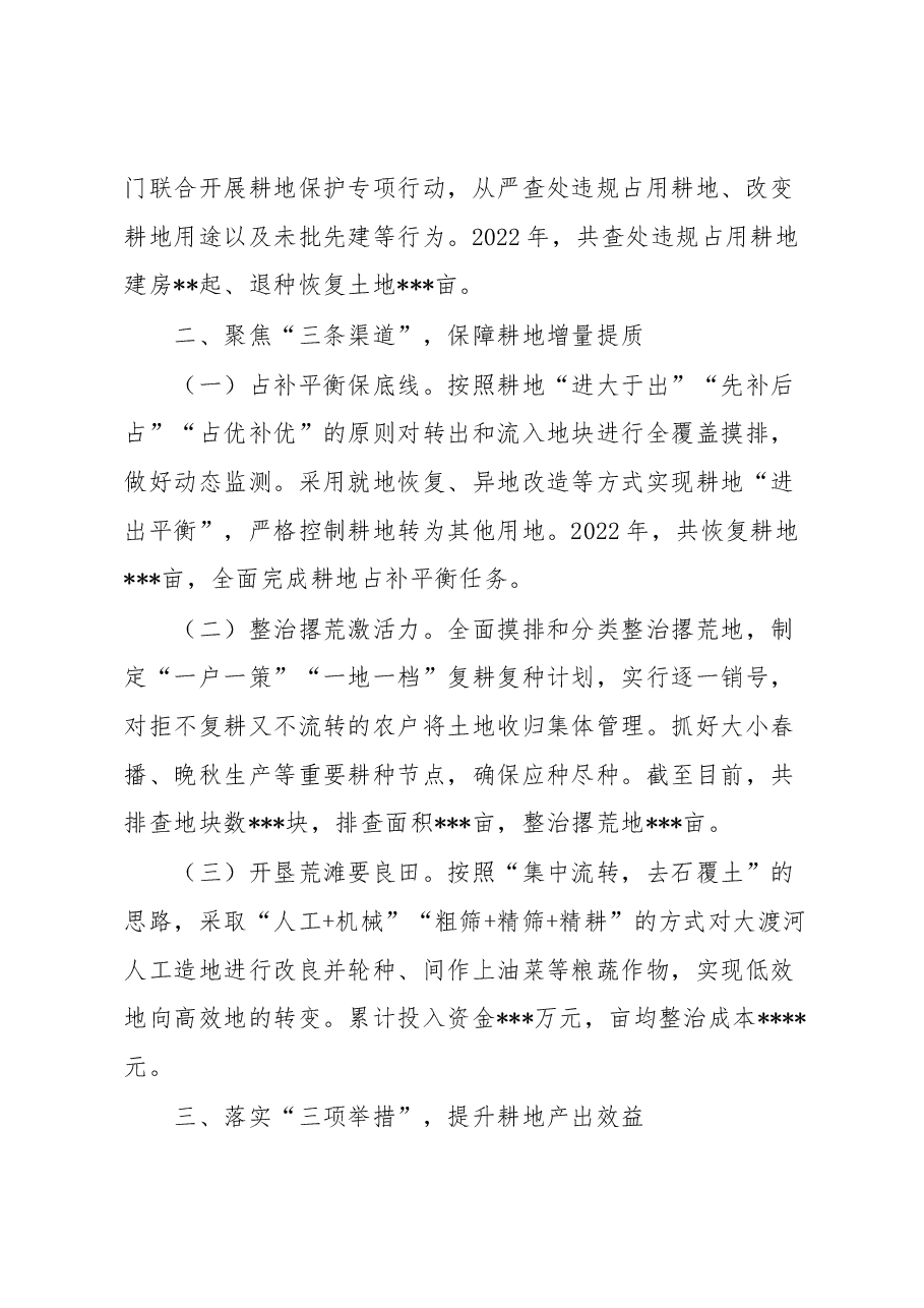 经验交流发言:扛牢耕地保护之责夯实粮食安全基石.docx,第2页预览