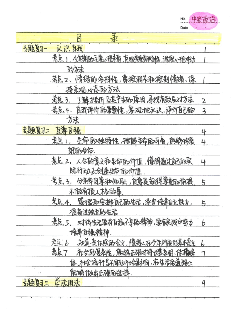 中考政治状元笔记典藏版.pdf,第3页预览